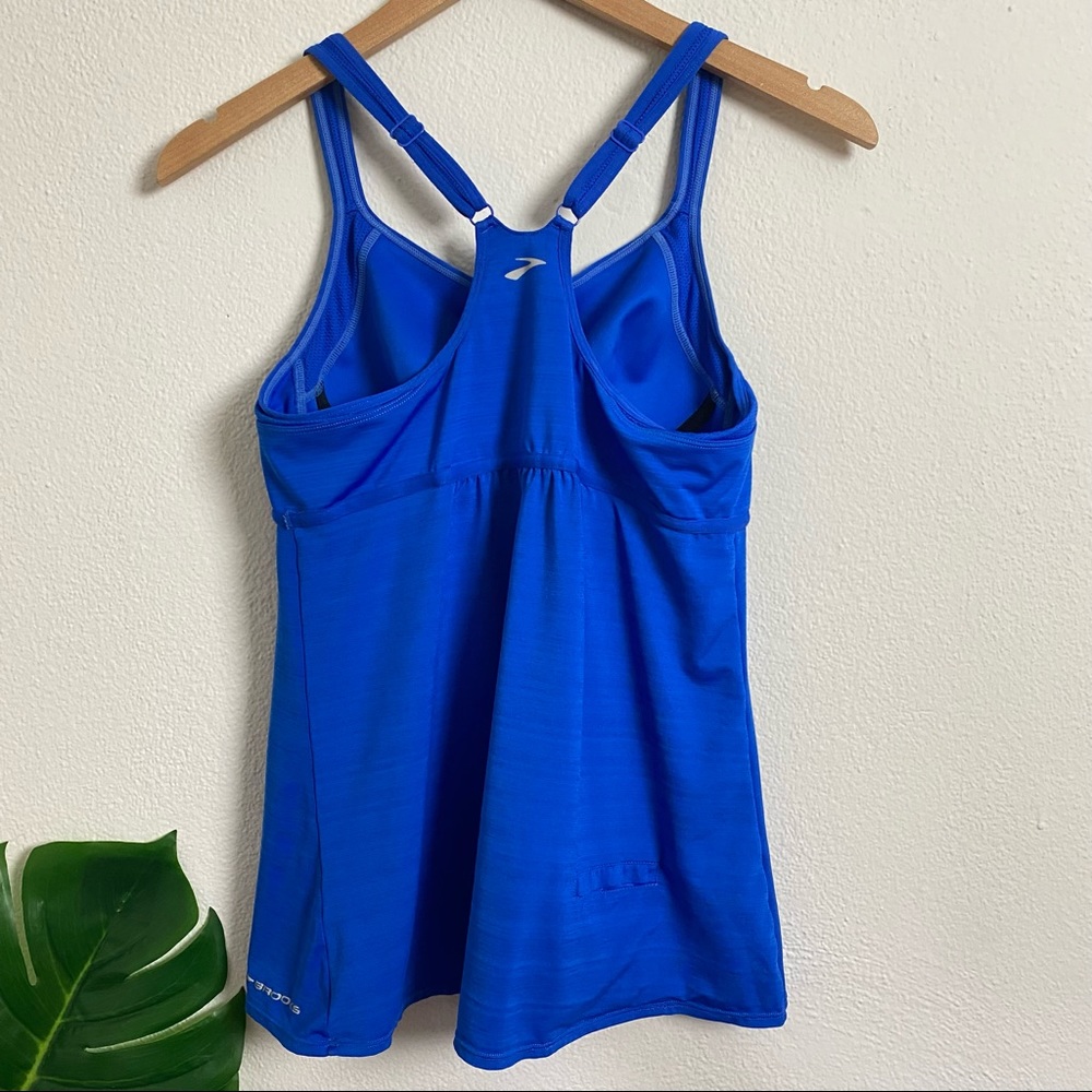 BROOKS Athletic Running Tank Top Racerback Blue Medium - Picture 3 of 9